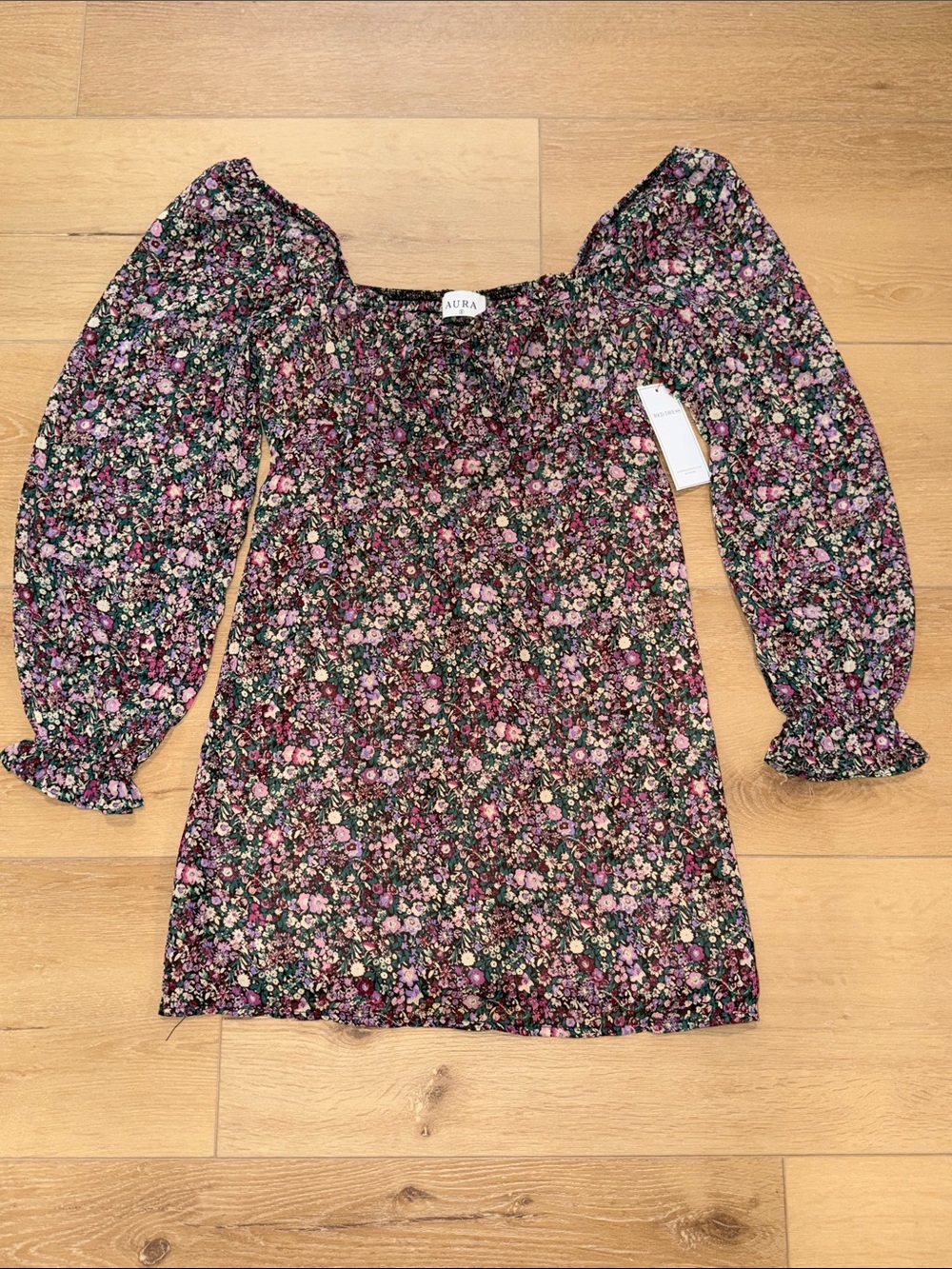 NWT Red Dress Boutique / Aura Floral Cottagecore Long Sleeve Mini Dress
